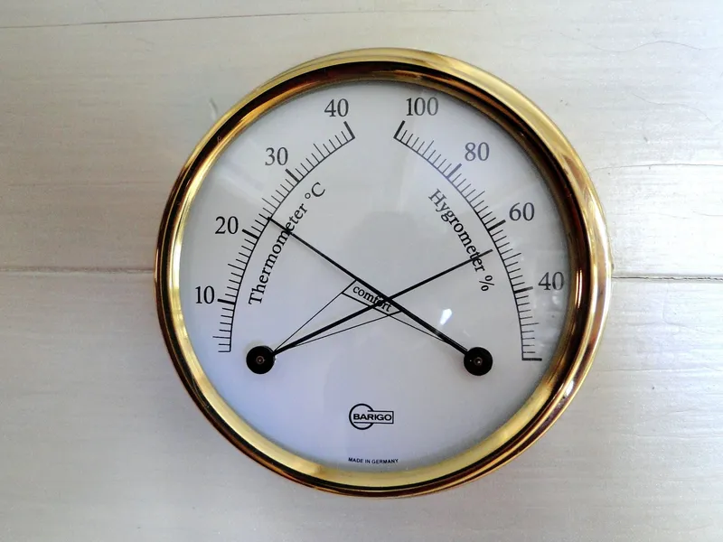 Analog thermometer and hygrometer dial